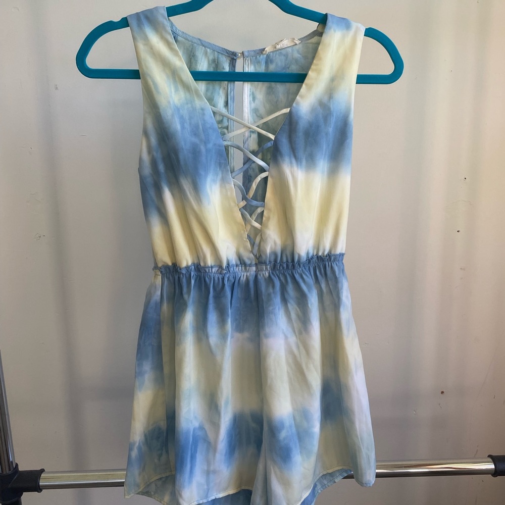 Heartswoon Small Romper Tie Dye Blue and Yellow